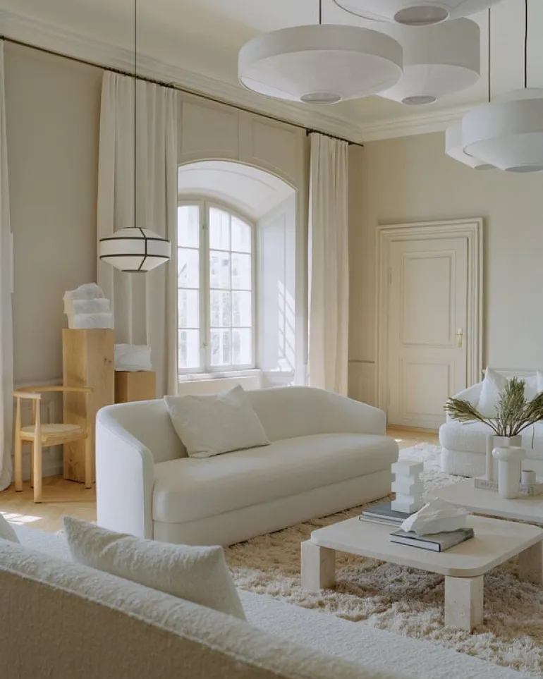 New Works Kite pendellampa, 65 cm, vit