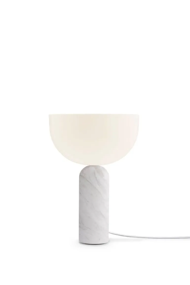 New Works Kizu bordslampa, liten, vit marmor