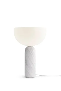 New Works Kizu bordslampa, stor, vit marmor