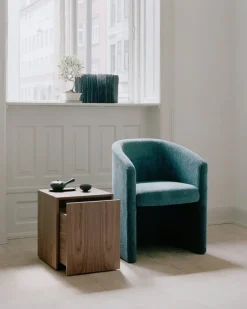 New Works Mass sidobord med låda, valnöt