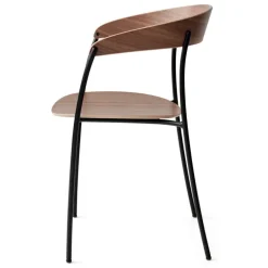 New Works Missing karmstol, lackerad valnöt - svart