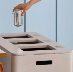 Niimaar Ecogrande Forever Bin återvinningskärl, 3 öppningar, classy natu