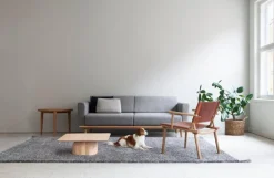 Nikari December loungestol, ek - konjaksfärgat läder