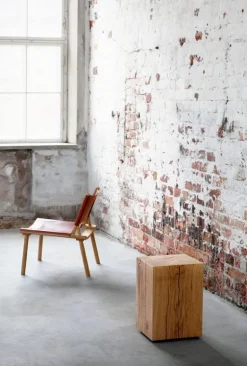 Nikari December stol, ek - konjaksfärgat läder