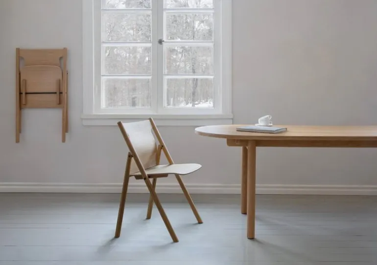 Nikari Faneeri fällstol, lackad ek