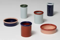 Nine Rod skål, 7 x 23,3 cm, korall - mörkblå