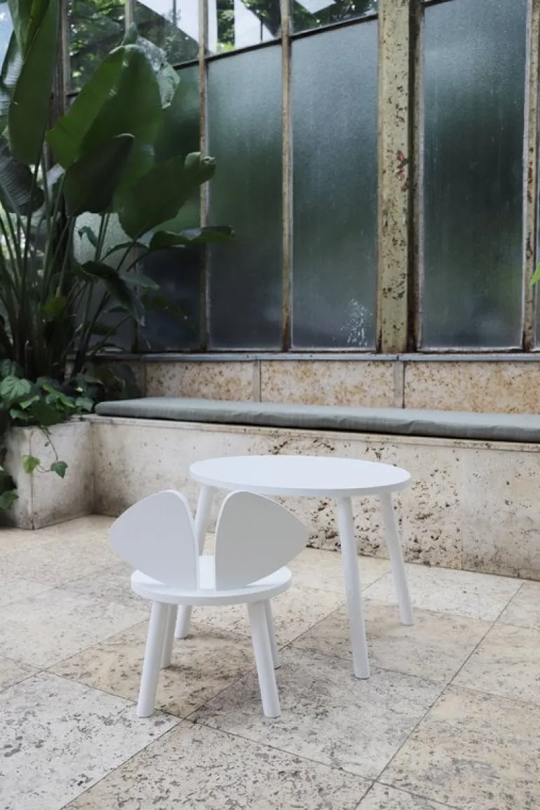 Nofred Mouse bord, lågt, vit