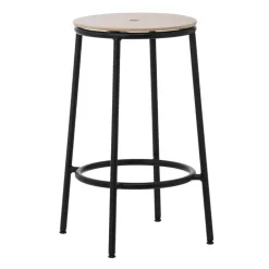 Normann Copenhagen Circa barstol, 65 cm, svart stål - ek