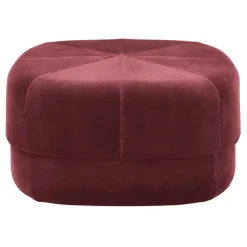 Normann Copenhagen Circus sittpuff/fotpall, stor, mörkröd velour