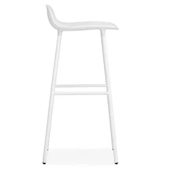 Normann Copenhagen Form barstol 75 cm, stålfot, vit