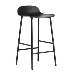 Normann Copenhagen Form barstol 65 cm, stålfot, svart