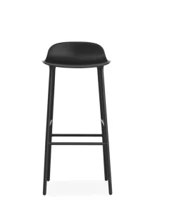 Normann Copenhagen Form barstol 75 cm, stålfot, svart