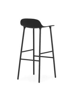 Normann Copenhagen Form barstol 75 cm, stålfot, svart