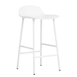 Normann Copenhagen Form barstol 65 cm, stålfot, vit