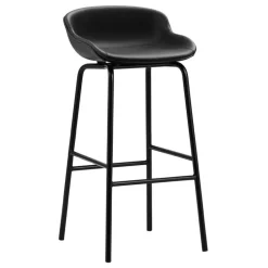 Normann Copenhagen Hyg barstol, 75 cm, svart - svart läder Ultra