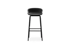 Normann Copenhagen Hyg barstol, 75 cm, svart - svart läder Ultra