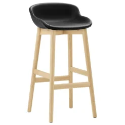 Normann Copenhagen Hyg barstol 75 cm, ek - svart läder Ultra