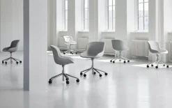 Normann Copenhagen Hyg stol med 5 hjul, svängbar, aluminium - Synergy 16