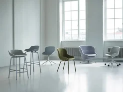 Normann Copenhagen Hyg stol med 5 hjul, svängbar, aluminium - Synergy 16