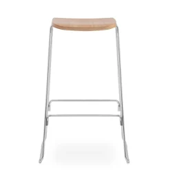 Normann Copenhagen Just Barstool 75 cm, utan ryggstöd, ek - krom