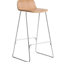 Normann Copenhagen Just Barstool 75 cm, med ryggstöd, ek - krom