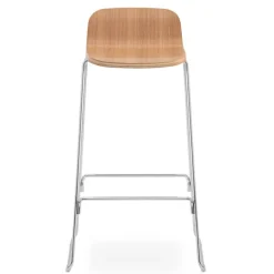 Normann Copenhagen Just Barstool 75 cm, med ryggstöd, ek - krom