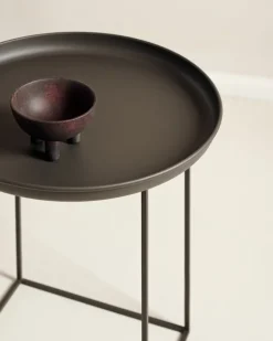 NORR11 Duke sidobord, 45 cm, jord svart