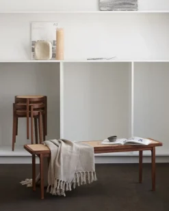 NORR11 Le Roi bänk, mörk rökt ask - rotting