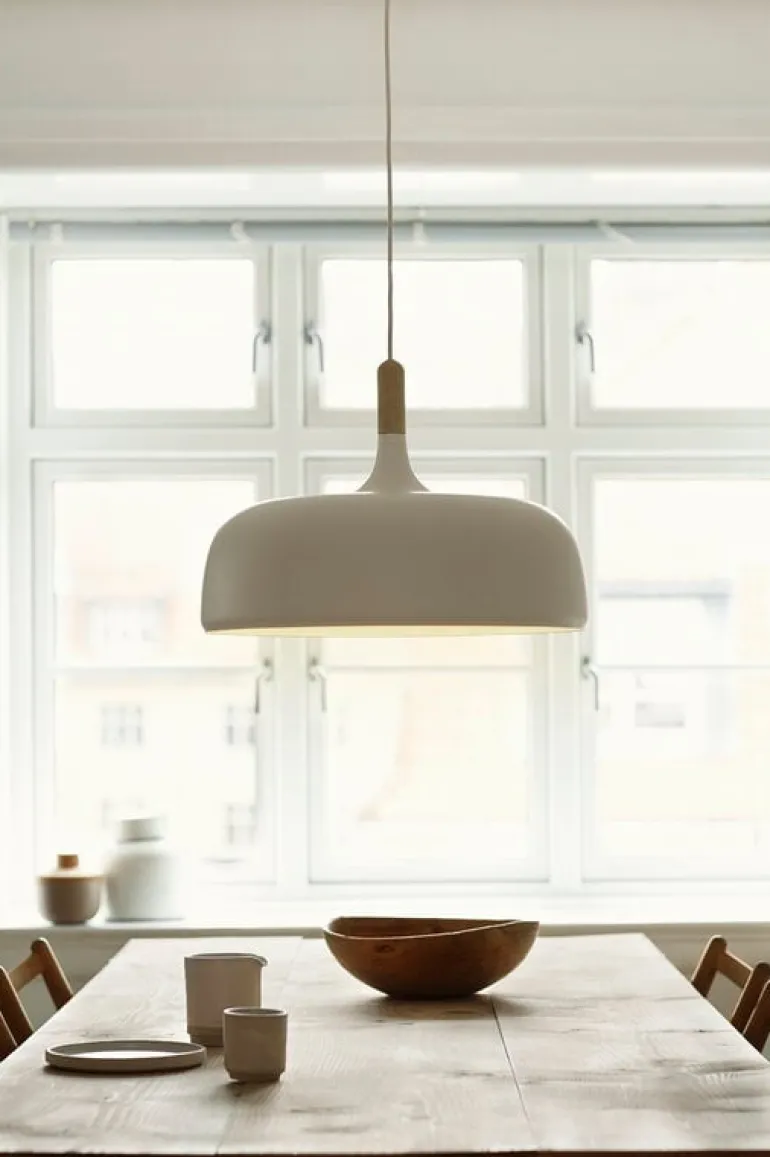 Northern Acorn taklampa, matt vit