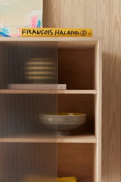 Northern Hifive glasvitrin, 100 cm, hög, ljusoljad ek