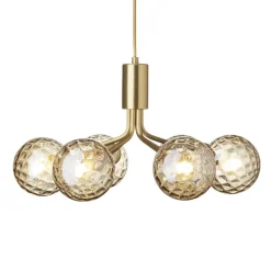 Nuura Apiales 6 pendellampa, brushed brass - optic gold
