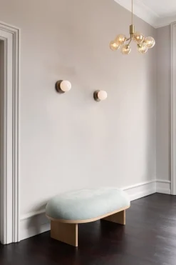 Nuura Apiales 6 pendellampa, brushed brass - optic gold