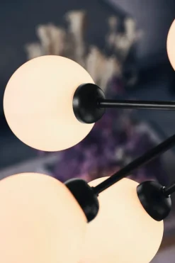 Nuura Apiales 9 pendellampa, satin black - opal white