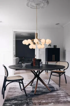 Nuura Apiales 18 pendellampa, borstad mässing - opal white