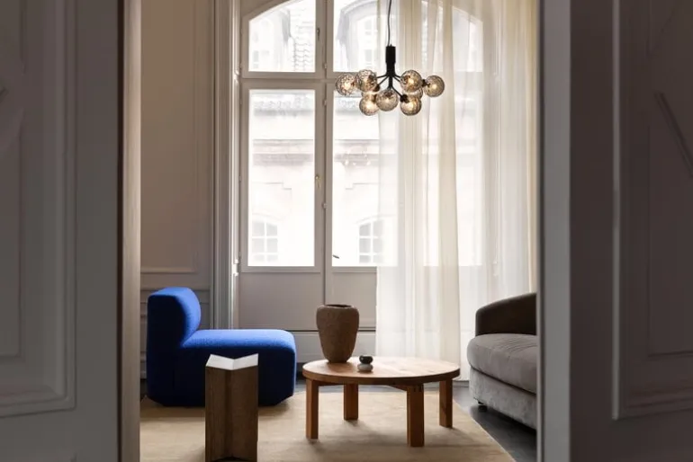 Nuura Apiales 9 pendellampa, satin black - optic smoked