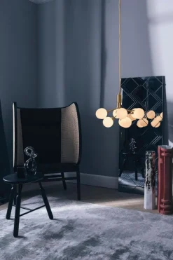 Nuura Apiales 9 pendellampa, borstad mässing - opal white