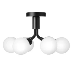 Nuura Apiales 6 taklampa, satin black - opal white