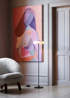 Nuura Blossi golvlampa, 29 cm, satin black - opal white