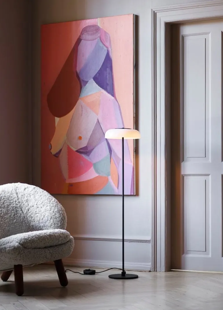 Nuura Blossi golvlampa, 29 cm, satin black - opal white