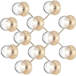 Nuura Liila 12 vägg-/taklampa, guld - klar