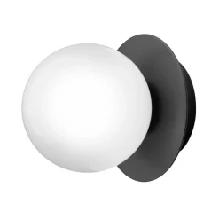 Nuura Liila 1 vägg-/taklampa, liten, svart - opal