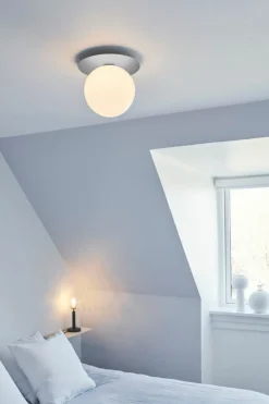 Nuura Liila 1 vägg/taklampa, stor, silver - opal