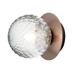 Nuura Liila 1 vägg-/taklampa, liten, mörk brons - klar optik