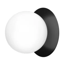 Nuura Liila 1 vägg-/taklampa, medium, svart - opalvit