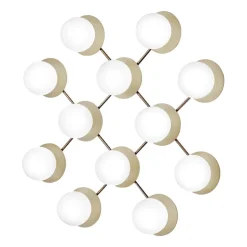 Nuura Liila 12 vägg-/taklampa, guld - opal