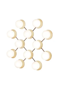 Nuura Liila 12 vägg-/taklampa, guld - opal