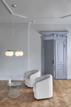 Nuura Miira 6 Circular pendellampa, mässing - opalvit