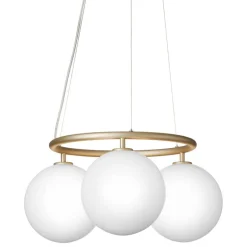 Nuura Miira 3 Circular pendellampa, mässing - opalvit