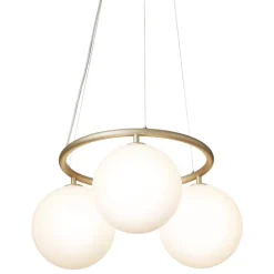 Nuura Miira 3 Circular pendellampa, mässing - opalvit