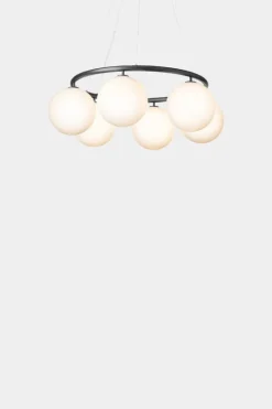 Nuura Miira 6 Circular taklampa, stengrå - opalvit